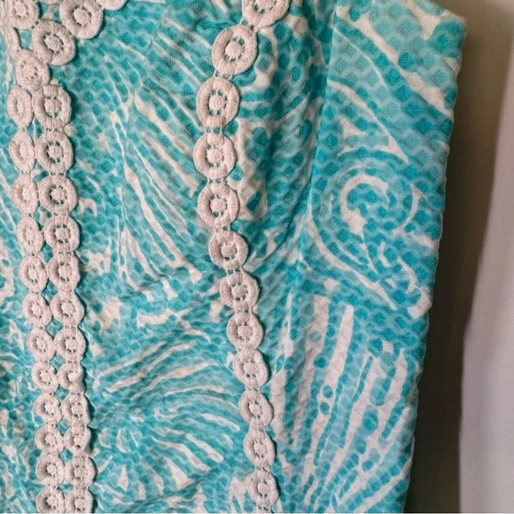 Lilly Pulitzer Mcfarlane Embroidered Stretch Shift Seaside
Aqua Dress Size 2 - Picture 8 of 13